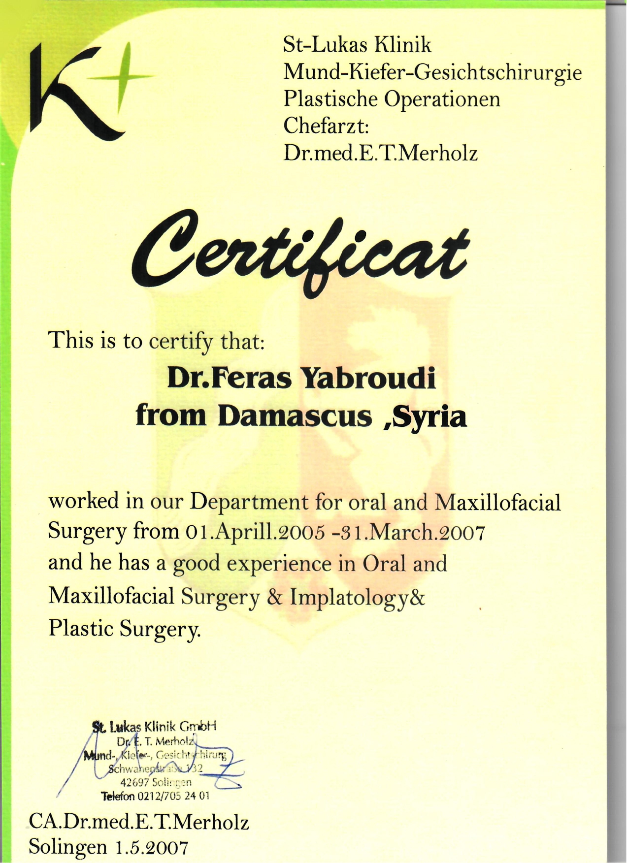 Dr.fersas yabroudi certificate 1