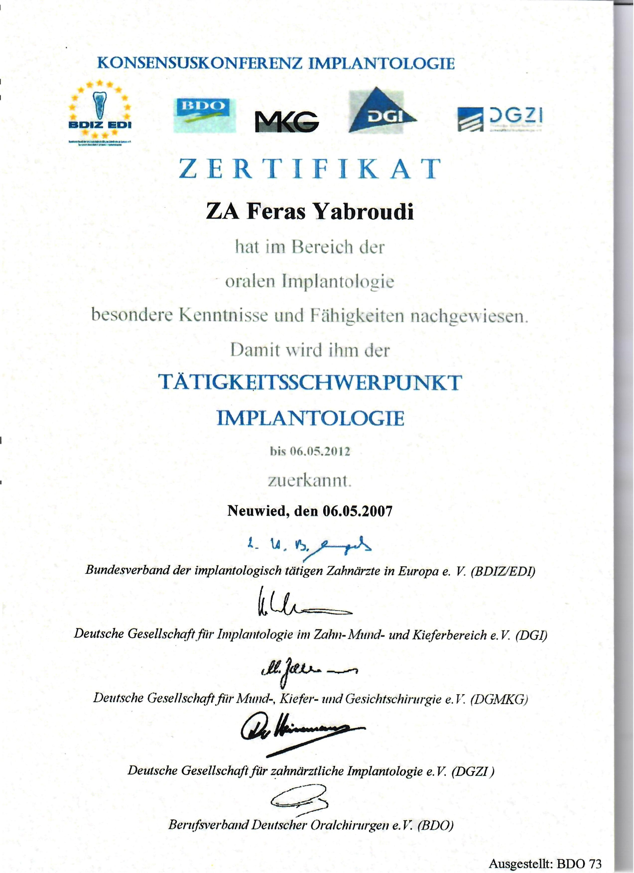 Dr.fersas yabroudi certificate 4