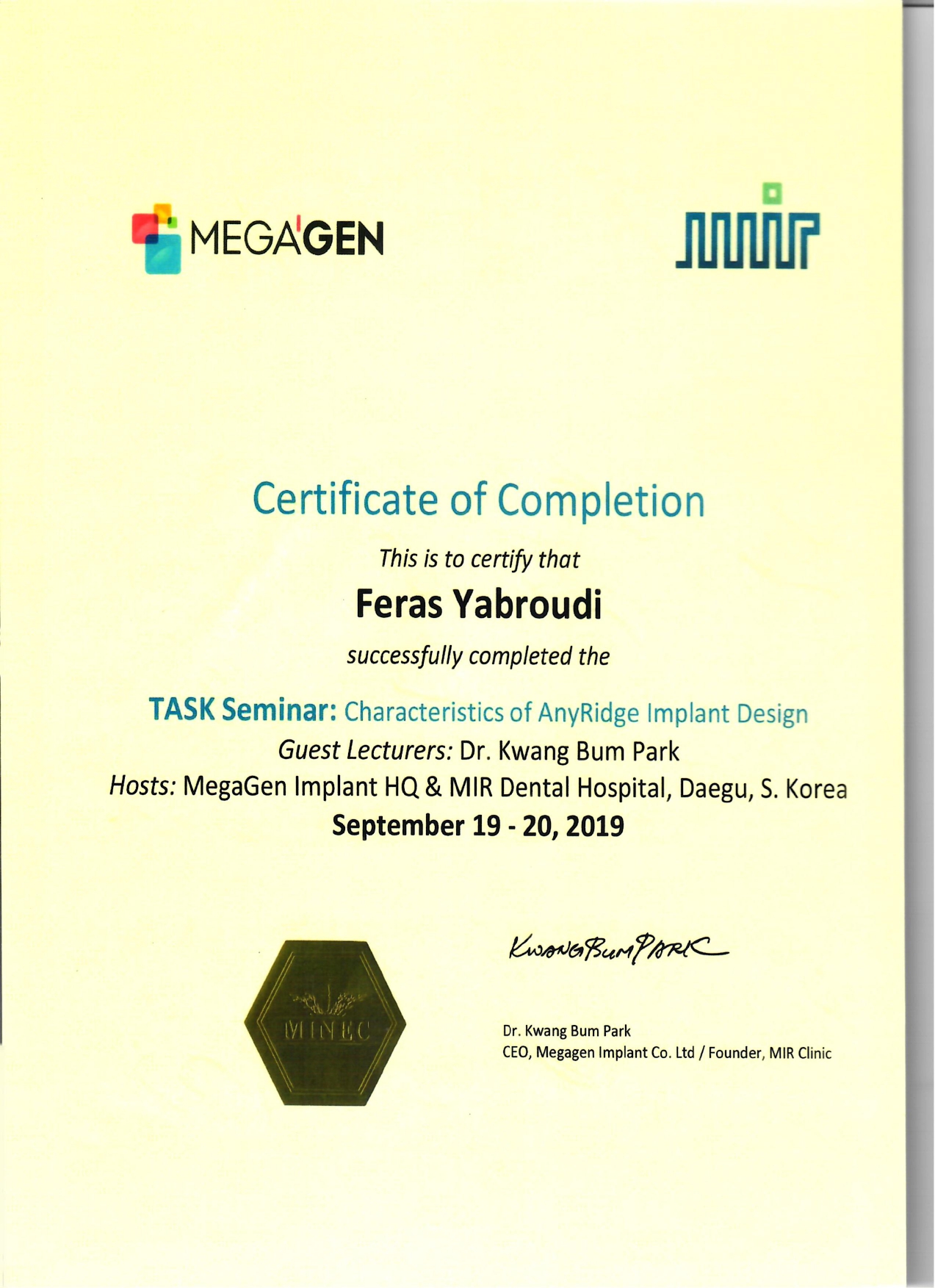 Dr.fersas yabroudi certificate 7